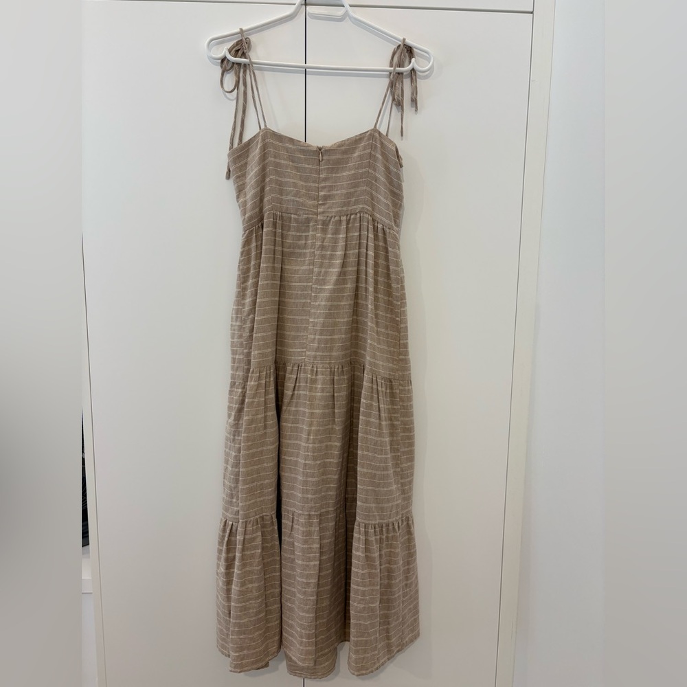 Park & Fifth Beige Striped Maxi Dress